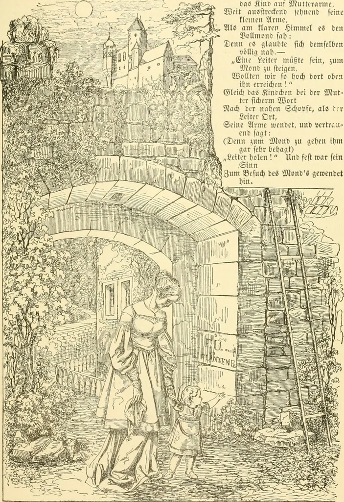 An illustration from The songs and music of Friedrich Froebel's Mother play (Mutter und kose lieder), 1901, leaf 98