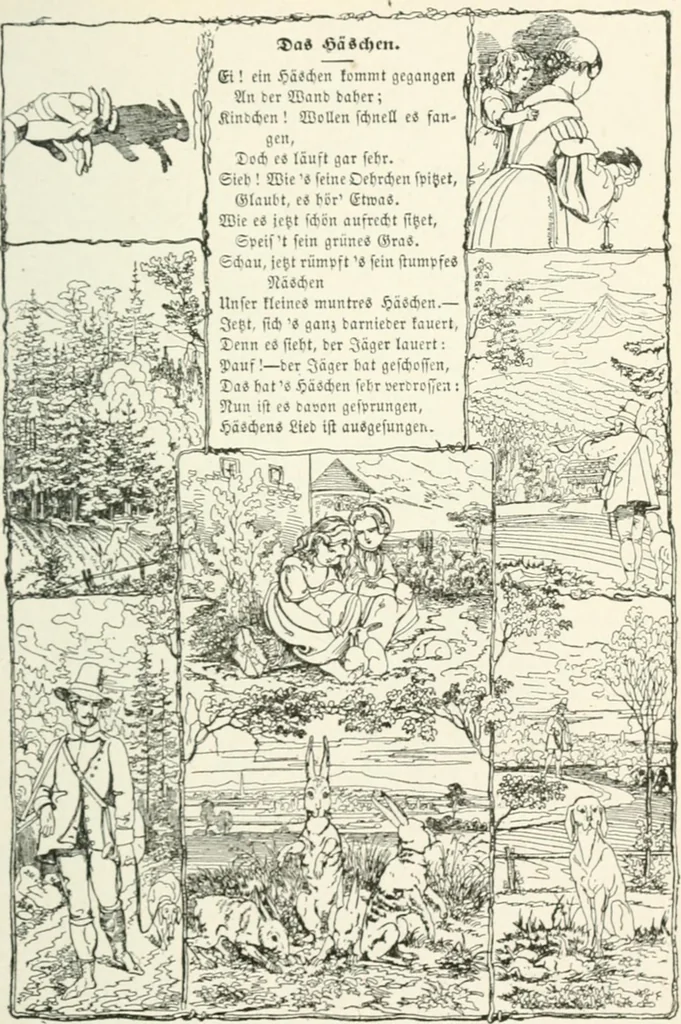 An illustration from The Songs and music of Friedrich Froebel's Mother play : (Mutter und kose lieder) : songs newly translated and furnished with new music, 1895, leaf 102