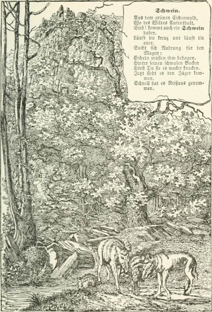 An illustration from The Songs and music of Friedrich Froebel's Mother play : (Mutter und kose lieder) : songs newly translated and furnished with new music, 1895, leaf 110