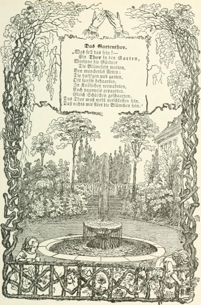 An illustration from The Songs and music of Friedrich Froebel's Mother play : (Mutter und kose lieder) : songs newly translated and furnished with new music, 1895, leaf 132