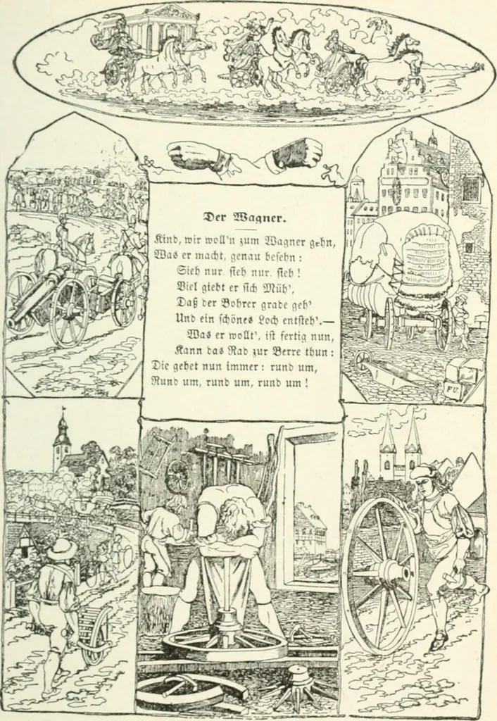 An illustration from The Songs and music of Friedrich Froebel's Mother play : (Mutter und kose lieder) : songs newly translated and furnished with new music, 1895, leaf 136