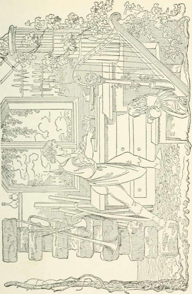An illustration from The Songs and music of Friedrich Froebel's Mother play : (Mutter und kose lieder) : songs newly translated and furnished with new music, 1895, leaf 142