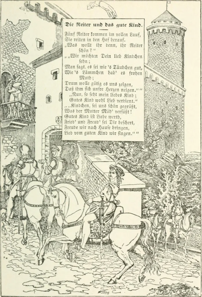 An illustration from The Songs and music of Friedrich Froebel's Mother play : (Mutter und kose lieder) : songs newly translated and furnished with new music, 1895, leaf 144