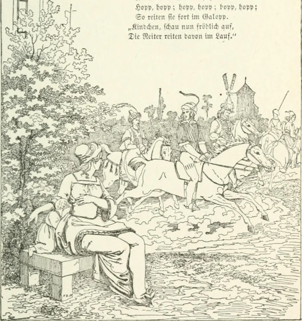 An illustration from The Songs and music of Friedrich Froebel's Mother play : (Mutter und kose lieder) : songs newly translated and furnished with new music, 1895, leaf 150