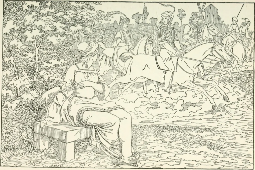 An illustration from The Songs and music of Friedrich Froebel's Mother play : (Mutter und kose lieder) : songs newly translated and furnished with new music, 1895, leaf 152