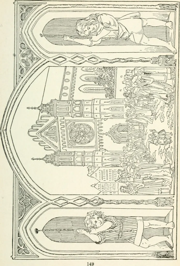 An illustration from The Songs and music of Friedrich Froebel's Mother play : (Mutter und kose lieder) : songs newly translated and furnished with new music, 1895, leaf 166