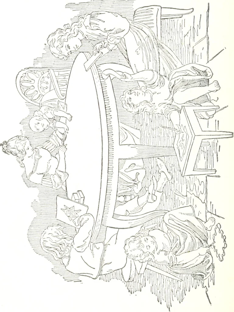 An illustration from The Songs and music of Friedrich Froebel's Mother play : (Mutter und kose lieder) : songs newly translated and furnished with new music, 1895, leaf 175