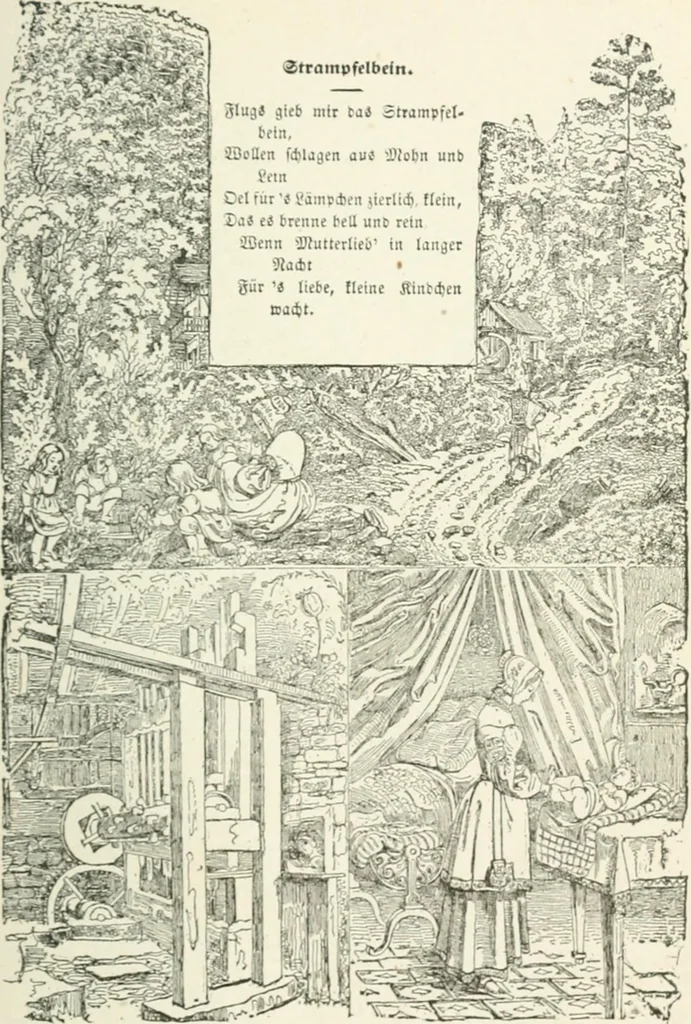 An illustration from The Songs and music of Friedrich Froebel's Mother play : (Mutter und kose lieder) : songs newly translated and furnished with new music, 1895, leaf 20