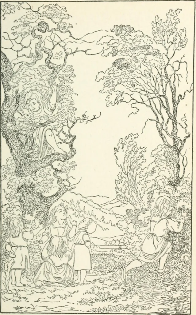 An illustration from The Songs and music of Friedrich Froebel's Mother play : (Mutter und kose lieder) : songs newly translated and furnished with new music, 1895, leaf 30