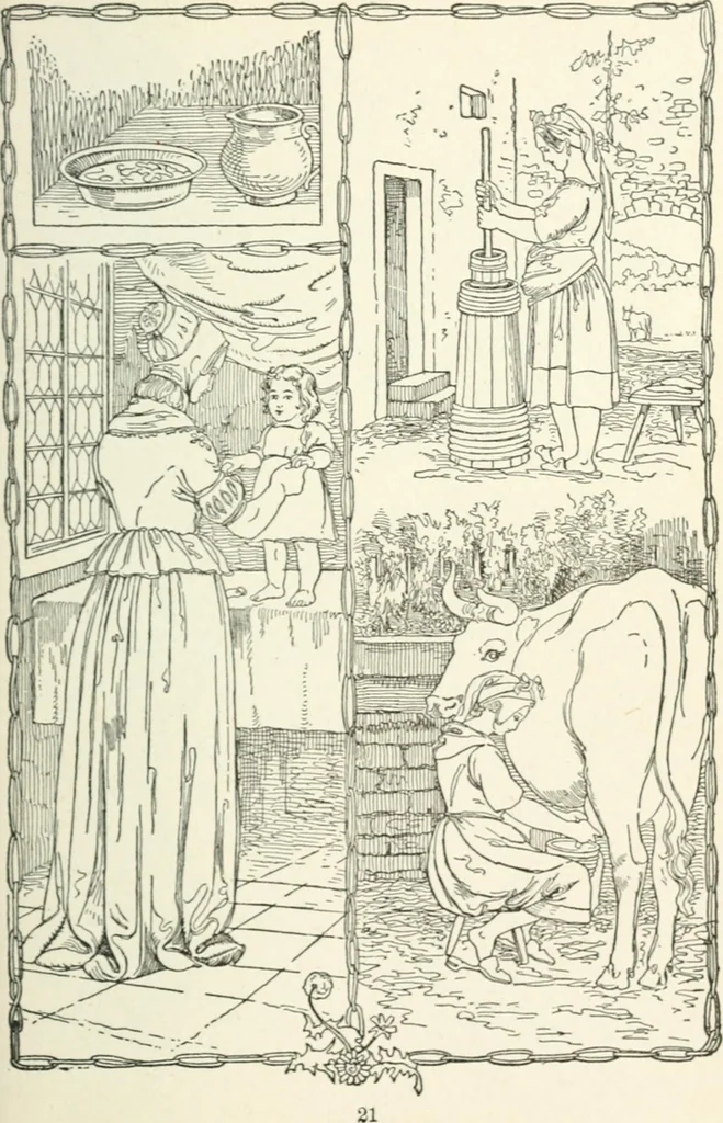 An illustration from The Songs and music of Friedrich Froebel's Mother play : (Mutter und kose lieder) : songs newly translated and furnished with new music, 1895, leaf 38