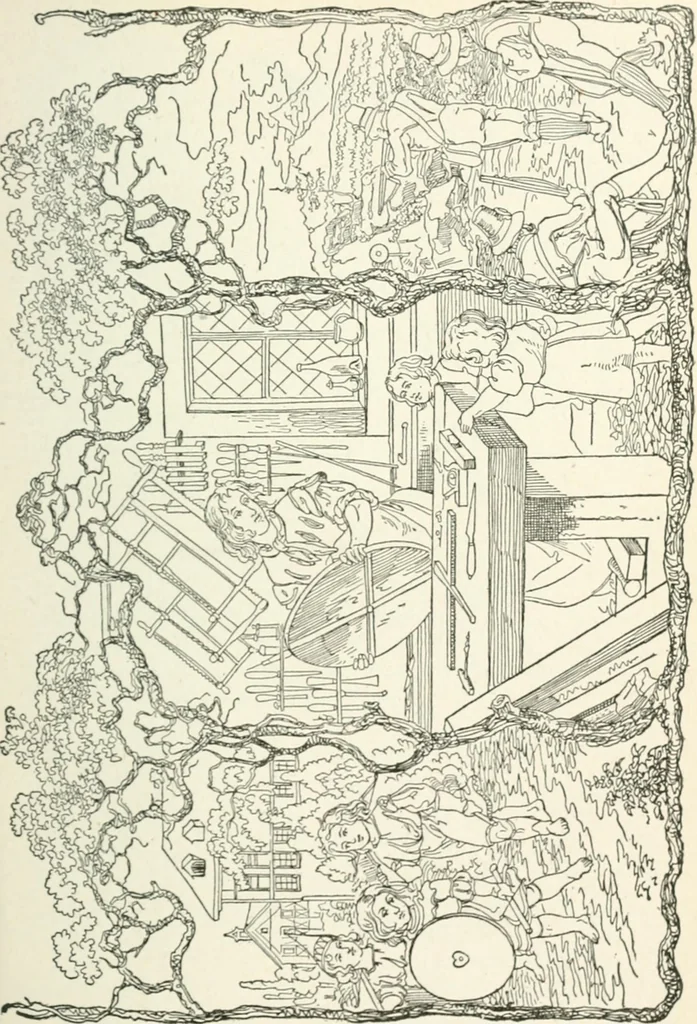 An illustration from The Songs and music of Friedrich Froebel's Mother play : (Mutter und kose lieder) : songs newly translated and furnished with new music, 1895, leaf 50