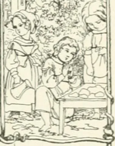 An illustration from The Songs and music of Friedrich Froebel's Mother play : (Mutter und kose lieder) : songs newly translated and furnished with new music, 1895, leaf 52