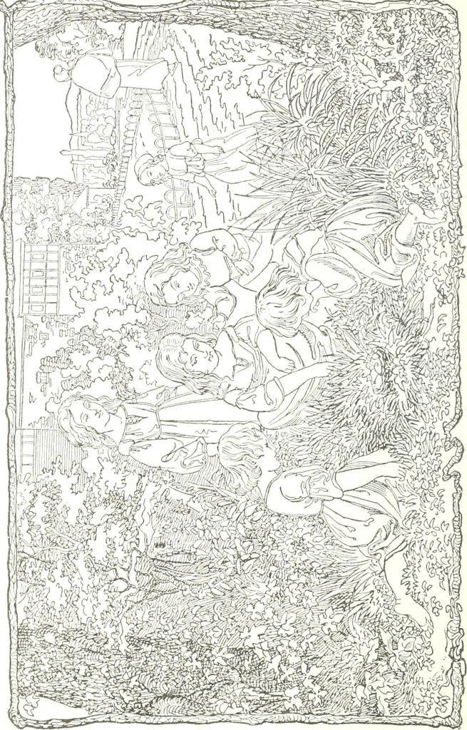An illustration from The Songs and music of Friedrich Froebel's Mother play : (Mutter und kose lieder) : songs newly translated and furnished with new music, 1895, leaf 57