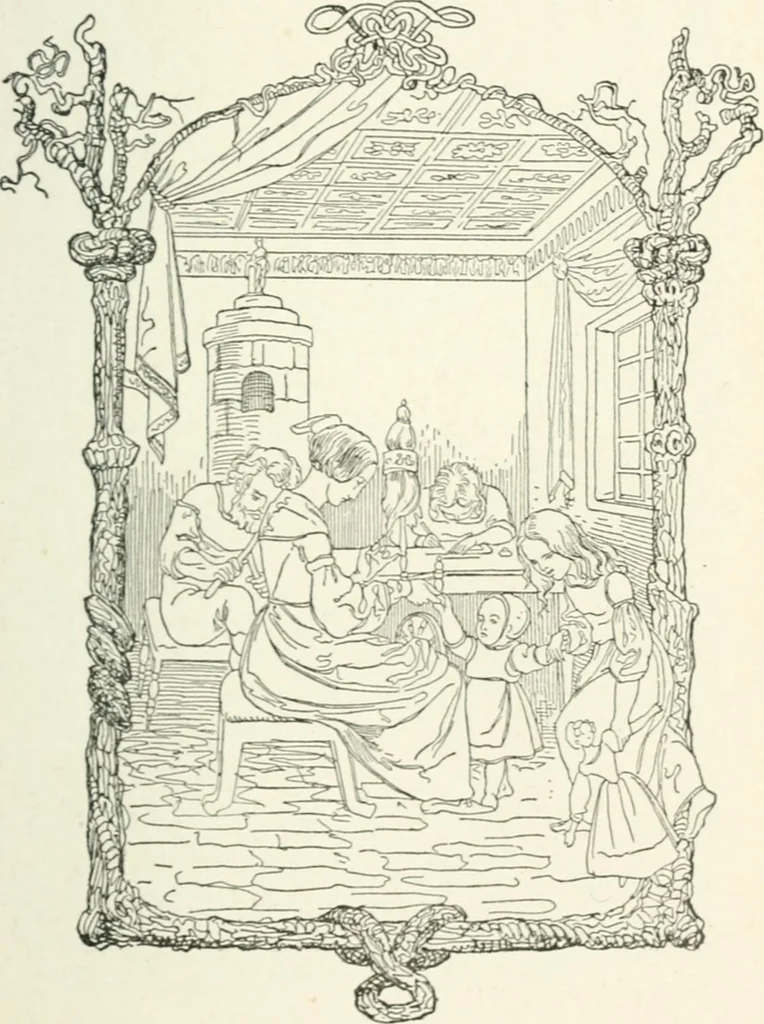 An illustration from The Songs and music of Friedrich Froebel's Mother play : (Mutter und kose lieder) : songs newly translated and furnished with new music, 1895, leaf 72