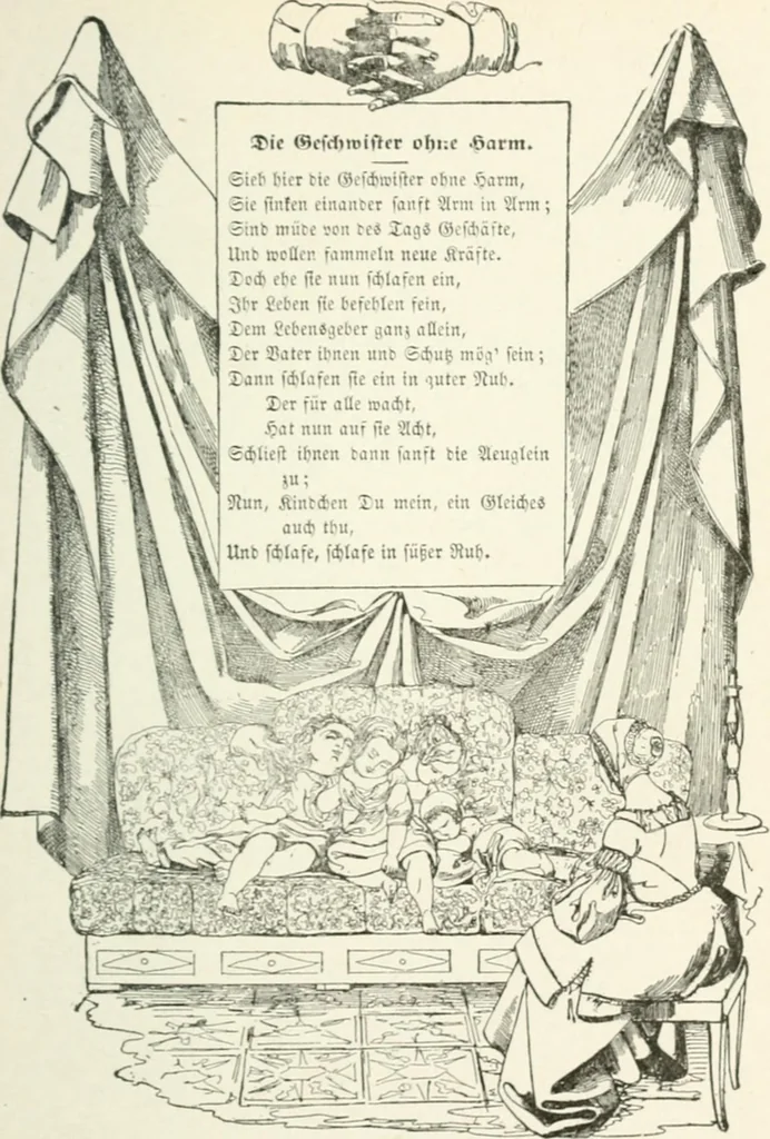 An illustration from The Songs and music of Friedrich Froebel's Mother play : (Mutter und kose lieder) : songs newly translated and furnished with new music, 1895, leaf 82