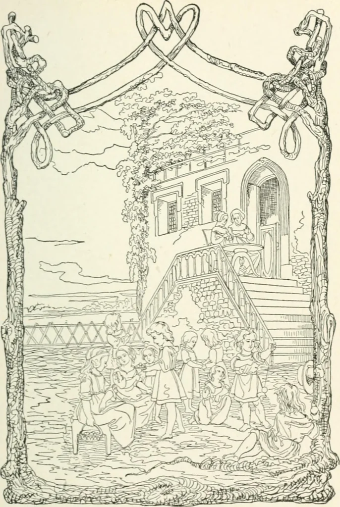 An illustration from The Songs and music of Friedrich Froebel's Mother play : (Mutter und kose lieder) : songs newly translated and furnished with new music, 1895, leaf 88