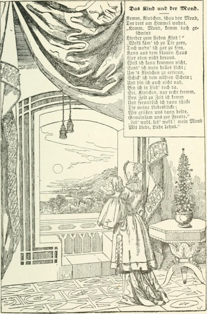 An illustration from The Songs and music of Friedrich Froebel's Mother play : (Mutter und kose lieder) : songs newly translated and furnished with new music, 1895, leaf 92