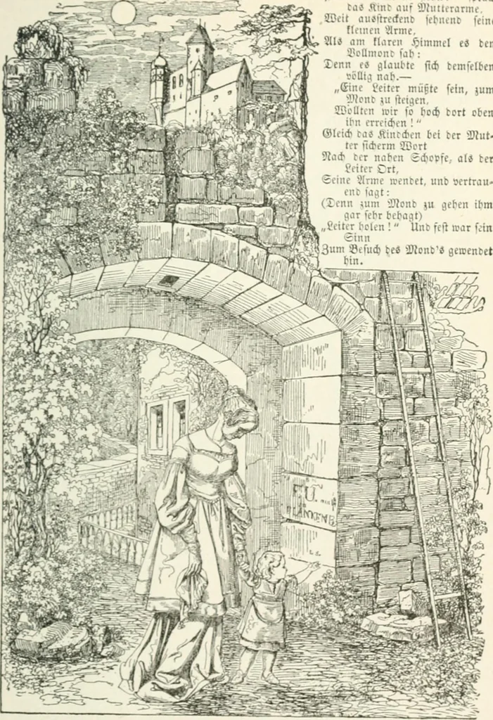 An illustration from The Songs and music of Friedrich Froebel's Mother play : (Mutter und kose lieder) : songs newly translated and furnished with new music, 1895, leaf 94