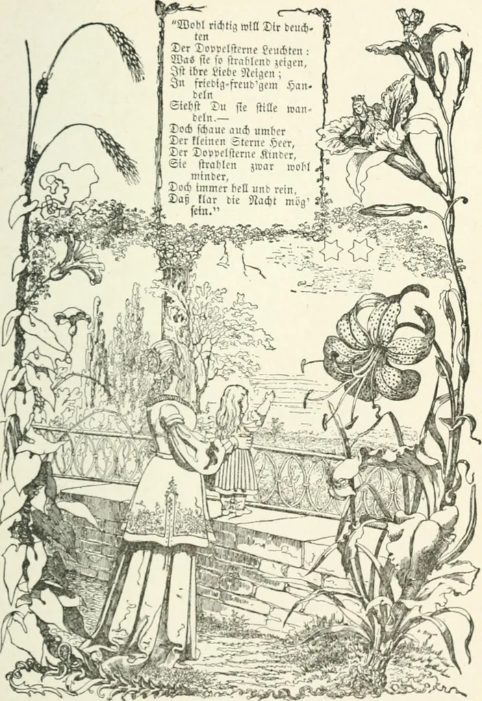 An illustration from The Songs and music of Friedrich Froebel's Mother play : (Mutter und kose lieder) : songs newly translated and furnished with new music, 1895, leaf 96