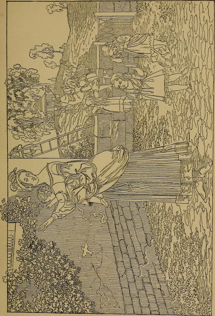 An illustration from The songs and music of Friedrich Froebel's Mother play (Mutter und kose Lieder), 1895, leaf 104