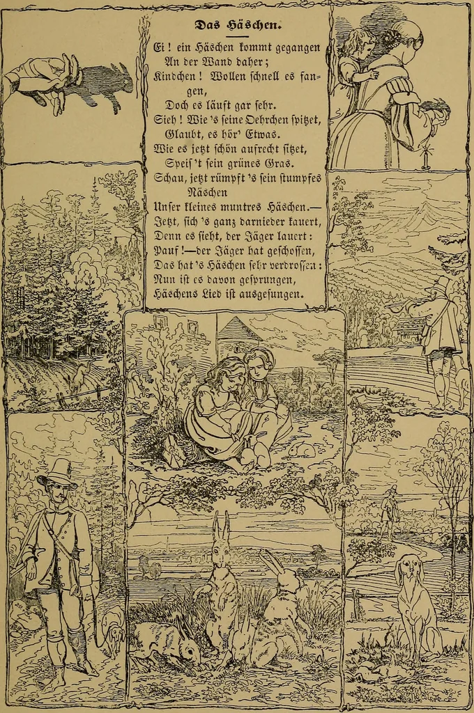 An illustration from The songs and music of Friedrich Froebel's Mother play (Mutter und kose Lieder), 1895, leaf 106