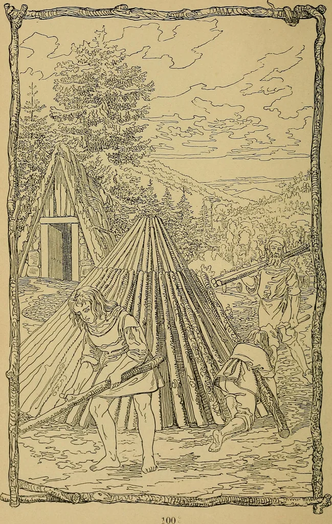 An illustration from The songs and music of Friedrich Froebel's Mother play (Mutter und kose Lieder), 1895, leaf 121