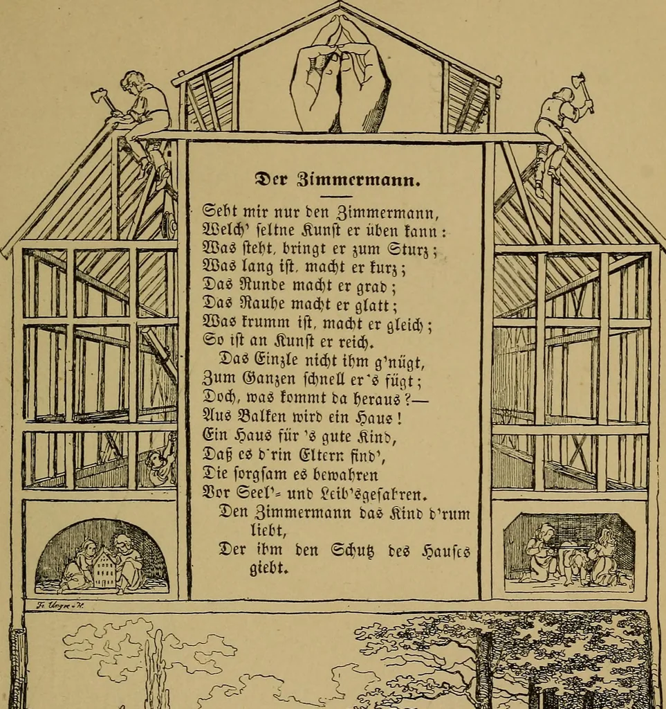 An illustration from The songs and music of Friedrich Froebel's Mother play (Mutter und kose Lieder), 1895, leaf 124
