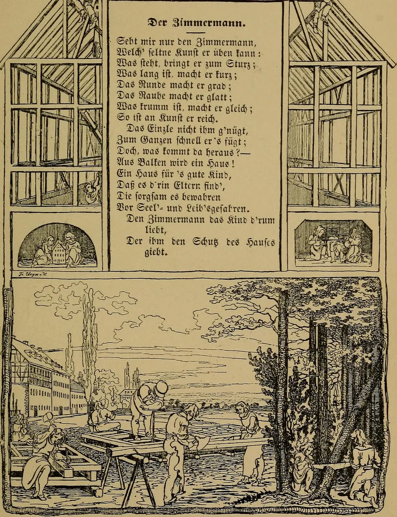 An illustration from The songs and music of Friedrich Froebel's Mother play (Mutter und kose Lieder), 1895, leaf 124