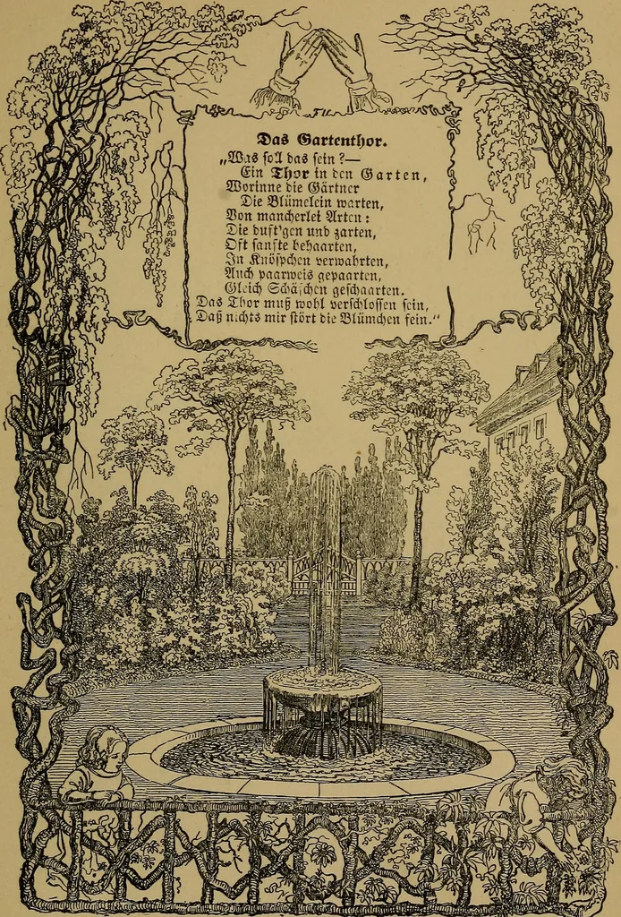 An illustration from The songs and music of Friedrich Froebel's Mother play (Mutter und kose Lieder), 1895, leaf 136