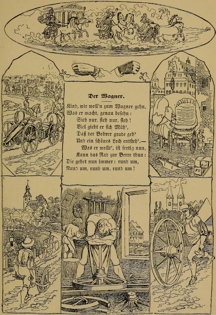 An illustration from The songs and music of Friedrich Froebel's Mother play (Mutter und kose Lieder), 1895, leaf 140