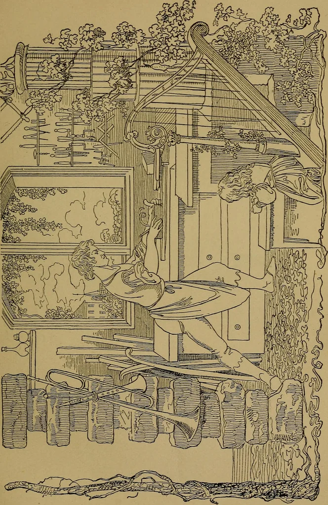 An illustration from The songs and music of Friedrich Froebel's Mother play (Mutter und kose Lieder), 1895, leaf 146