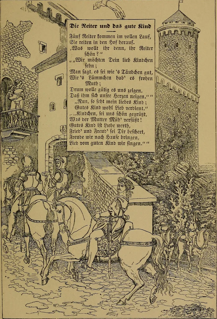 An illustration from The songs and music of Friedrich Froebel's Mother play (Mutter und kose Lieder), 1895, leaf 148