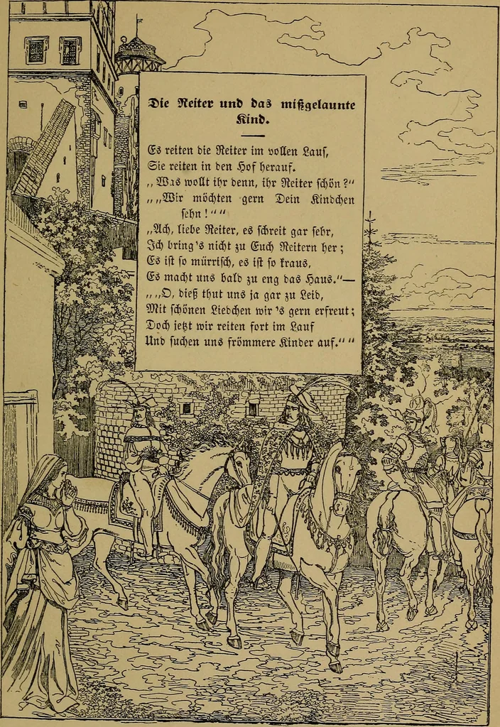 An illustration from The songs and music of Friedrich Froebel's Mother play (Mutter und kose Lieder), 1895, leaf 150