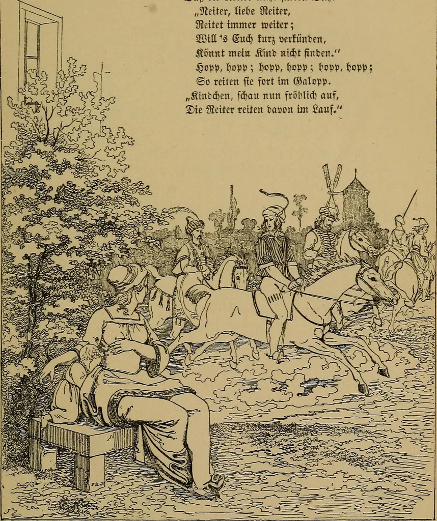 An illustration from The songs and music of Friedrich Froebel's Mother play (Mutter und kose Lieder), 1895, leaf 154