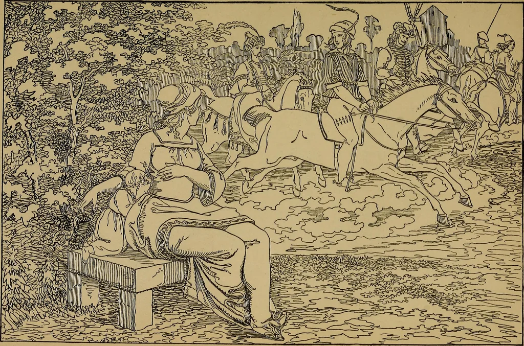 An illustration from The songs and music of Friedrich Froebel's Mother play (Mutter und kose Lieder), 1895, leaf 156