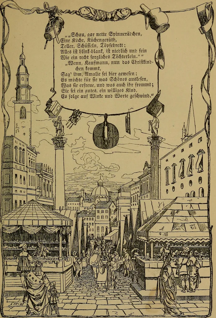 An illustration from The songs and music of Friedrich Froebel's Mother play (Mutter und kose Lieder), 1895, leaf 162