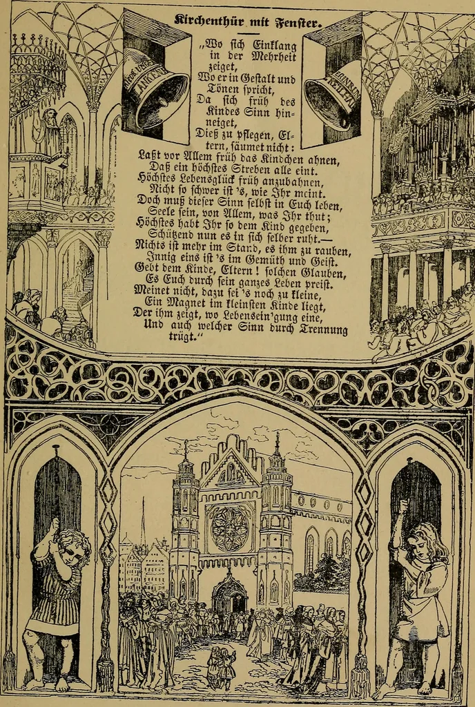 An illustration from The songs and music of Friedrich Froebel's Mother play (Mutter und kose Lieder), 1895, leaf 168