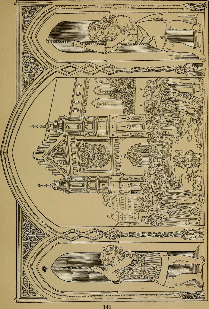 An illustration from The songs and music of Friedrich Froebel's Mother play (Mutter und kose Lieder), 1895, leaf 170
