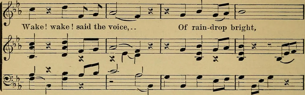 An illustration from The songs and music of Friedrich Froebel's Mother play (Mutter und kose Lieder), 1895, leaf 269
