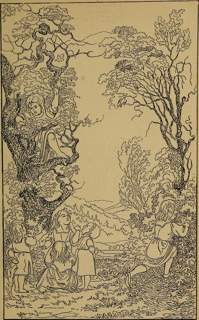 An illustration from The songs and music of Friedrich Froebel's Mother play (Mutter und kose Lieder), 1895, leaf 34