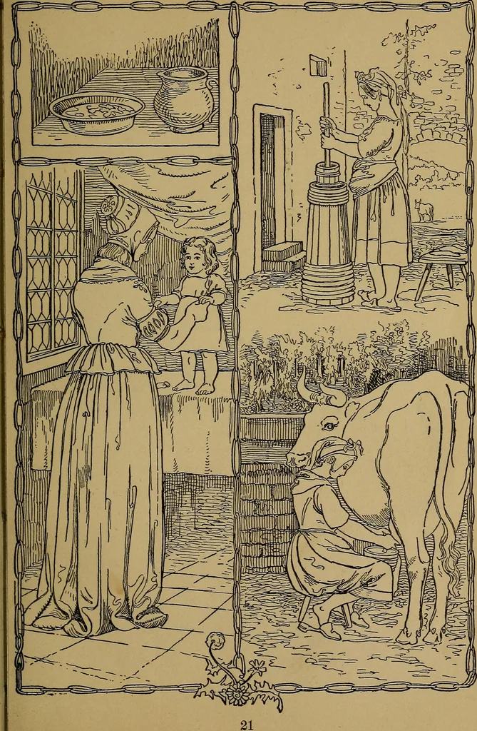 An illustration from The songs and music of Friedrich Froebel's Mother play (Mutter und kose Lieder), 1895, leaf 42