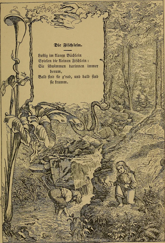An illustration from The songs and music of Friedrich Froebel's Mother play (Mutter und kose Lieder), 1895, leaf 52