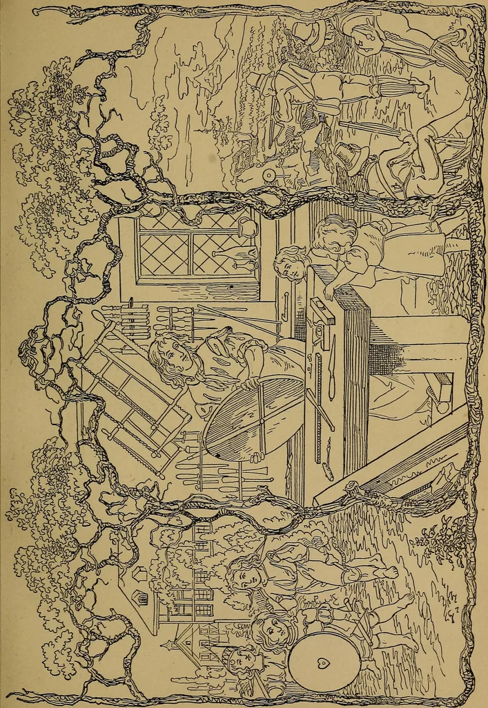 An illustration from The songs and music of Friedrich Froebel's Mother play (Mutter und kose Lieder), 1895, leaf 54