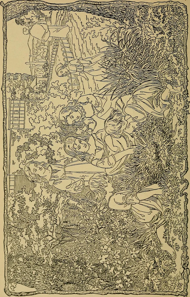 An illustration from The songs and music of Friedrich Froebel's Mother play (Mutter und kose Lieder), 1895, leaf 61