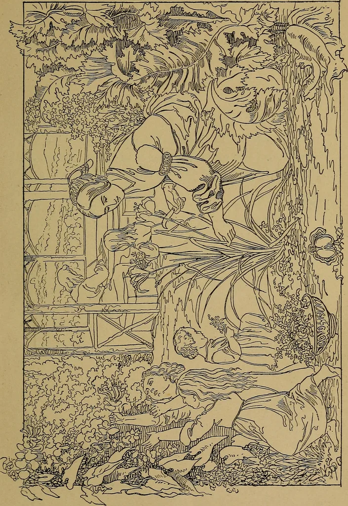 An illustration from The songs and music of Friedrich Froebel's Mother play (Mutter und kose Lieder), 1895, leaf 62