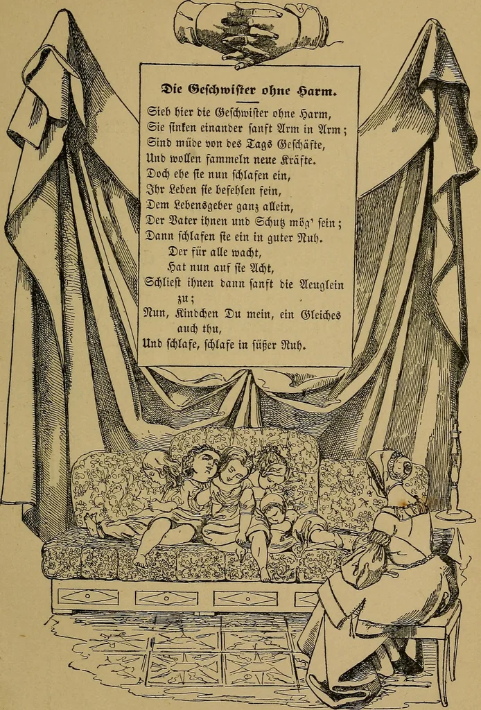 An illustration from The songs and music of Friedrich Froebel's Mother play (Mutter und kose Lieder), 1895, leaf 86