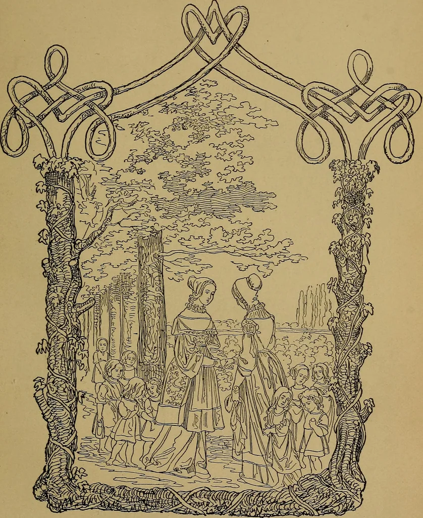 An illustration from The songs and music of Friedrich Froebel's Mother play (Mutter und kose Lieder), 1895, leaf 90