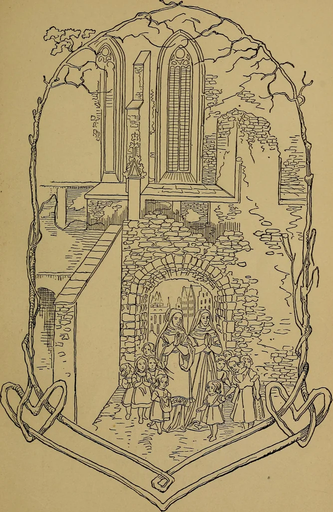 An illustration from The songs and music of Friedrich Froebel's Mother play (Mutter und kose Lieder), 1895, leaf 94