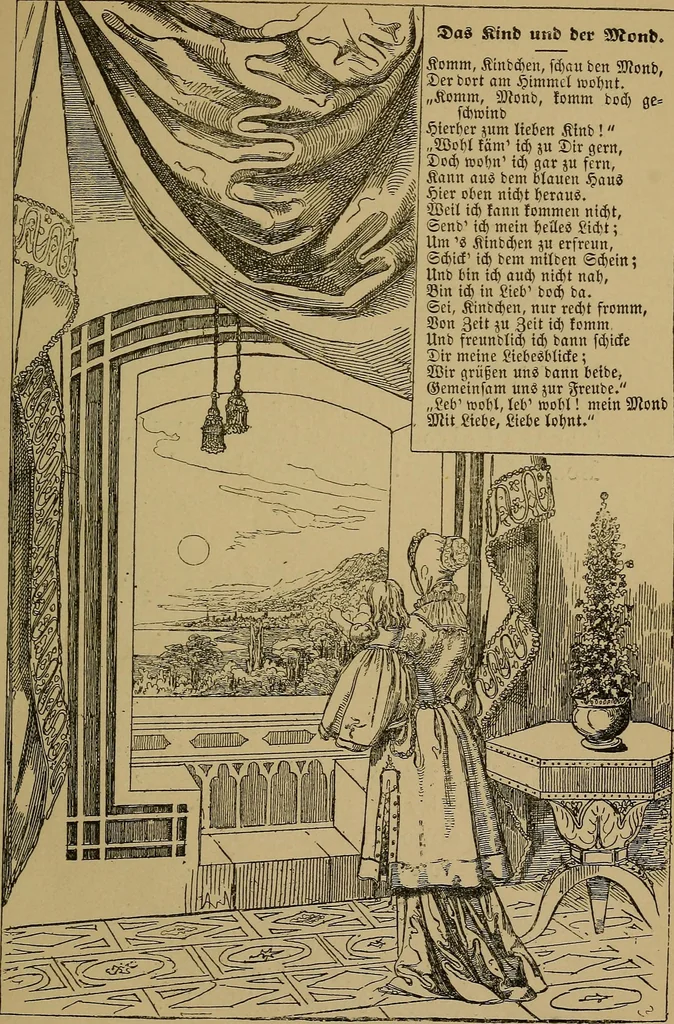 An illustration from The songs and music of Friedrich Froebel's Mother play (Mutter und kose Lieder), 1895, leaf 96