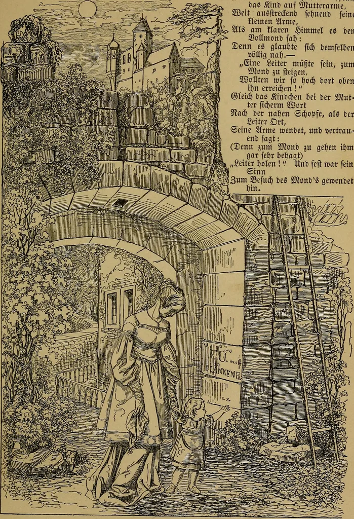 An illustration from The songs and music of Friedrich Froebel's Mother play (Mutter und kose Lieder), 1895, leaf 98